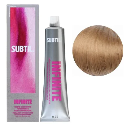 9/32 Безаміачна стійка крем-фарба для волосся, 60 мл Permanent Hair Color INFINITE SUBTIL (дуже світлий блондин золотисто-фіолетовий)