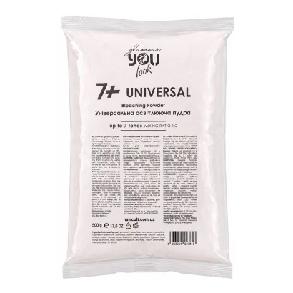 Пудра освітлювальна УНІВЕРСАЛЬНА фіолетова (7 levels), 500 г Bleaching Powder 7+ UNIVERSAL Glamour You look Professional