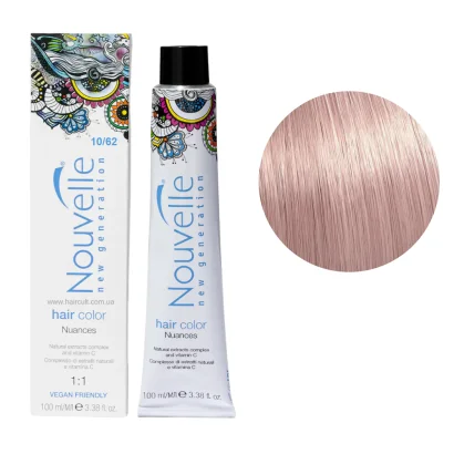 10/62 Крем-фарба для волосся перманентна, 100 мл Hair Color Nouvelle (платиновий блондин червоно-фіолетовий)