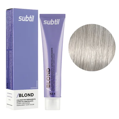 12/1 SE суперосвітлюючий попелястий блондин Стійка фарба 60 мл CREME Permanent Hair Color Subtil  