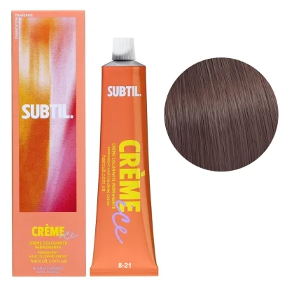 8/21 Стійка крем-фарба для волосся, 60 мл CREME Permanent Hair Color SUBTIL (світлий блондин фіолетово-попелястий)