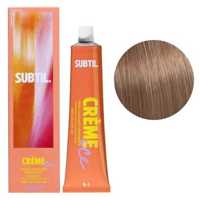 9/1 Стійка крем-фарба для волосся, 60 мл CREME Permanent Hair Color SUBTIL (дуже світлий блондин попелястий)