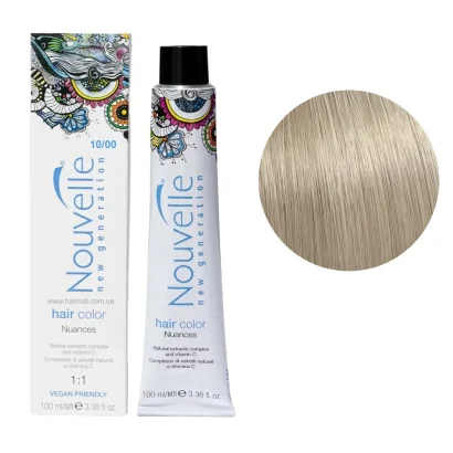 10/00 Крем-фарба для волосся перманентна, 100 мл Hair Color Nouvelle (платиновий блондин холодний натуральний)