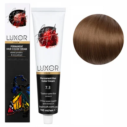 7/3 Блондин золотистий Стійка крем-фарба для волосся, 100мл  Permanent Hair Color Cream LUXOR Professional 