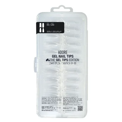 Гелеві тіпси для нарощування нігтів Мікс ADORE Funky Gel Nail Tips 240pcs "MIX/LONG"