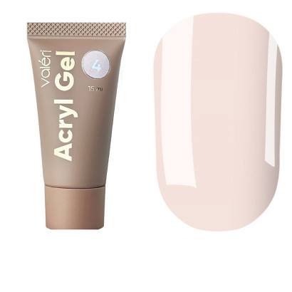 Акрил-гель VALERI Acryl Gel №04 Світлий нюдово-персиковий, 15 мл 