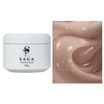 Гель для нарощування на укріплення нігтів SAGA Professional Builder Gel Veil №09, 15 мл 