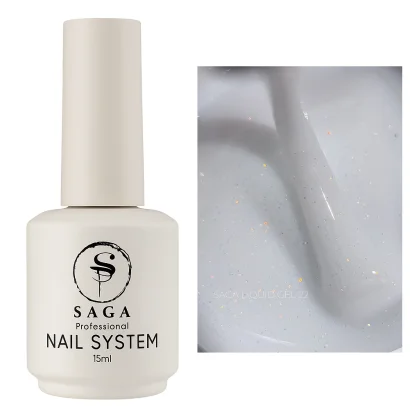 Гель рідкий для зміцнення нігтів з шимером, 15 мл №22 Liquid Gel SAGA Professional