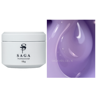 Гель для нарощування на укріплення нігтів SAGA Professional Builder Gel Veil №16, 15 мл 
