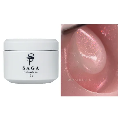 Гель для нарощування на укріплення нігтів SAGA Professional Builder Gel Veil №17, 15 мл 