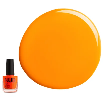 Лак для нігтів NUB Nail Polish №095 Помаранчевий неон з дрібними блискітками, 14 мл 