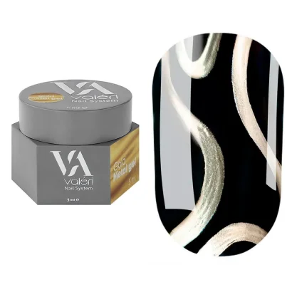 Гель-фарба металізована VALERI Gel Paint Metal Gold, 5 мл 