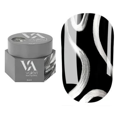 Гель-фарба металізована VALERI Gel Paint Metal Silver, 5 мл 