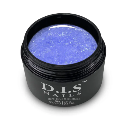 Гель моделюючий D.I.S.Nails Hard Cover BLUE &amp; SHIMMER Ніжно-блакитний із шиммером, 28 г