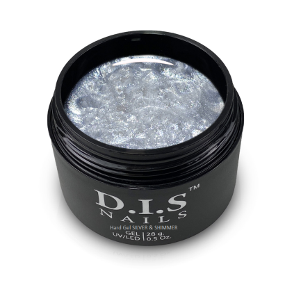 Гель моделюючий D.I.S.Nails Hard Cover SILVER &amp; SHIMMER Сріблястий із шиммером, 28 г