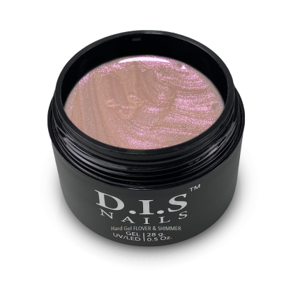 Гель моделюючий D.I.S.Nails Hard Cover FLOVER &amp; SHIMMER Бежевий із рожевим шиммером, 28 г
