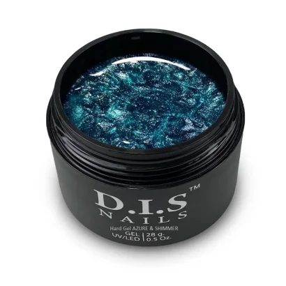 Гель моделюючий D.I.S.Nails Hard Cover AZURE &amp; SHIMMER Морська хвиля з шиммером, 28 г