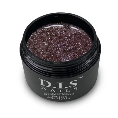 Гель моделюючий D.I.S.Nails Hard Cover MERLOT &amp; SHIMMER Винний із шиммером, 28 г
