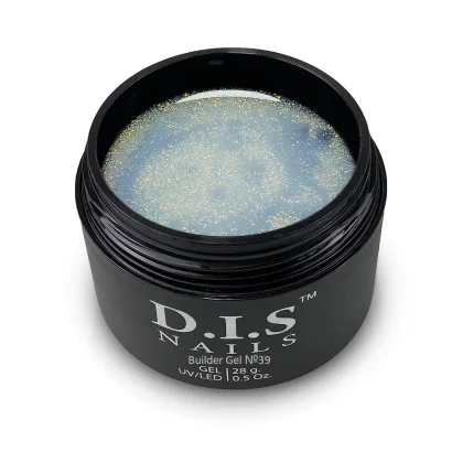 Гель моделюючий для нарощування нігтів D.I.S.Nails BUILDER GEL №039 Прозорий із голографічним шимером, 28 г 