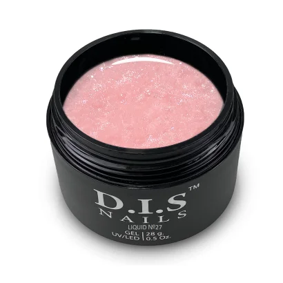 Гель рідкий для укріплення нігтів з шимером D.I.S.Nails Liquid Gel №27 Світлий рожевий, 28 г 
