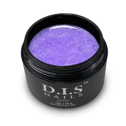 Гель рідкий для укріплення нігтів з шимером D.I.S.Nails Liquid Gel №32 Насичено-бузковий, 28 г 