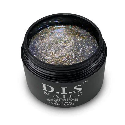 Гель моделюючий з блискітками D.I.S.Nails Hard Cover STAR BRONZE Бронзові блискітки, 28 г