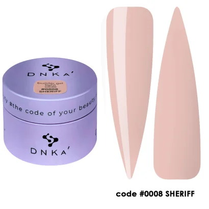 Гель для нарощування нігтів середньої густини Light Builder gel DNKa №0008 Sheriff,  30мл 