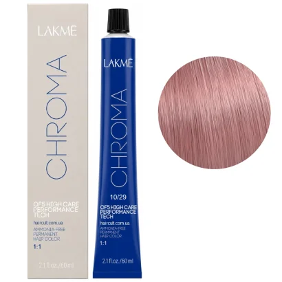 10/29 Крем-фарба для волосся перманентна без аміаку, 60мл Ammonia Free Permanent color CHROMA LAKME (Дуже світлий блондин фіолетово-червоний)