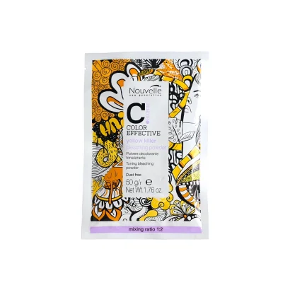 Освітлювальна пудра для волосся з антижовтим ефектом (9 levels), 50 г Yellow killer Bleaching Powder COLOR EFFECTIVE BLONDE Nouvelle