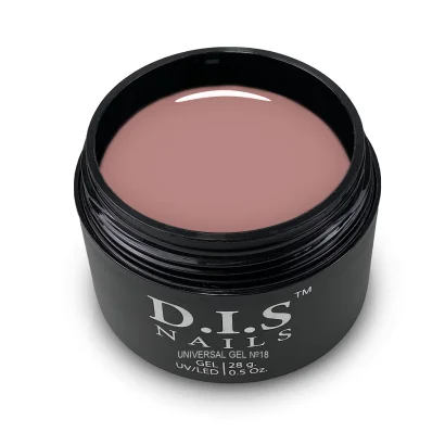 Гель для нарощування нігтів D.I.S Nails UNIVERSAL GEL Hema &amp; TPO Free моделюючий, середньої густини №18 Бежево-рожевий, 28 г