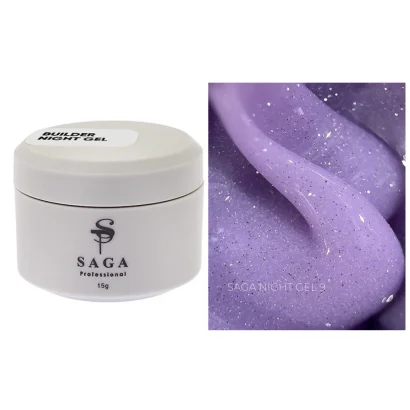 Гель для нарощування нігтів SAGA Professional Builder Gel Night №09 світловідбивний, 15 мл   