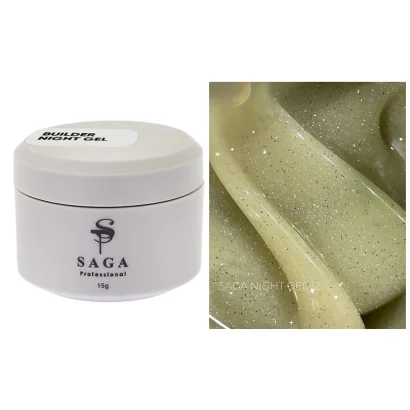 Гель для нарощування нігтів SAGA Professional Builder Gel Night №12 світловідбивний, 15 мл   