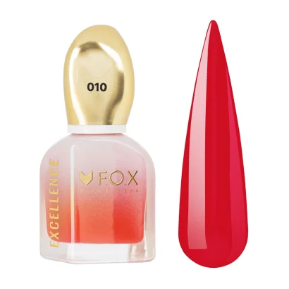 Лак для нігтів F.O.X Nail Polish №010 Яскраво червоний, 12 мл