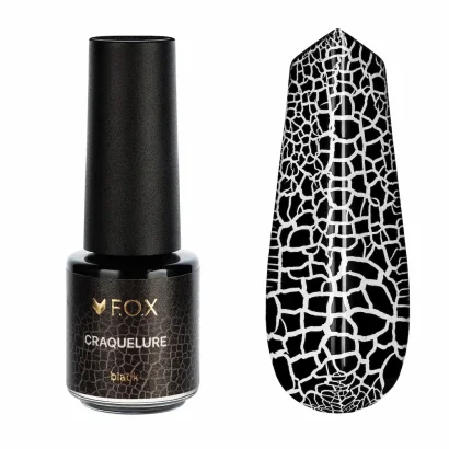 Чорнило для дизайну нігтів F.O.X Craquelure Black чорний, 5 мл
