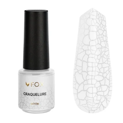 Чорнило для дизайну нігтів F.O.X Craquelure White Білий, 5 мл