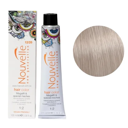 12/20 Крем-фарба для волосся перманентна, 100 мл Hair Color Nouvelle (ультра світлий блондин фіолетовий)