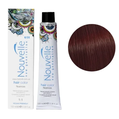 6/35 Крем-фарба для волосся перманентна, 100 мл Hair Color Nouvelle (темний блондин золотисто-махагоновий)