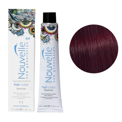 6/5 Крем-фарба для волосся перманентна, 100 мл Hair Color Nouvelle (темний блондин махагоновий)