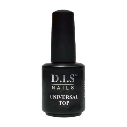 Фінішне покриття для гелю та гель-лаку, без липкого шару D.I.S.Nails Universal Top No Wipe, 15 мл