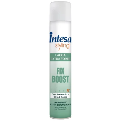 Лак для волосся екстрасильної фіксації (5), 500 мл Hairspray Extra Strong Hold FIX BOOST Intesa Styling MIRATO