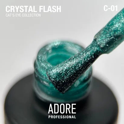 ADORE Cat`s Eye  Cristal Flash Gel Polish Гель-лак котяче око з ефектом діамантового мерехтіння 8мл № С-01