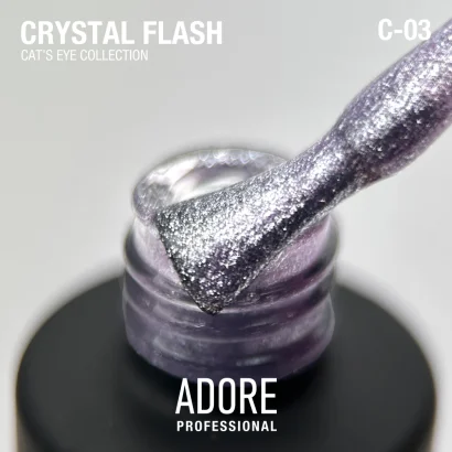 ADORE Cat`s Eye  Cristal Flash Gel Polish Гель-лак котяче око з ефектом діамантового мерехтіння 8мл № С-03