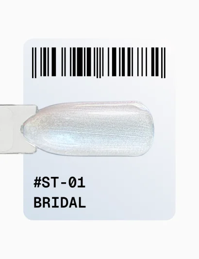 Гель-лак котяче око з перламутровим пігментом ADORE Gel Polish Satin Cat&rsquo;s Eye "ST" №01 bridal, 12 мл 