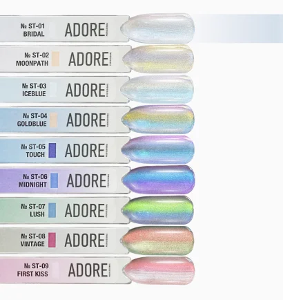 Гель-лак котяче око з перламутровим пігментом ADORE Gel Polish Satin Cat&rsquo;s Eye "ST" №01 bridal, 12 мл 