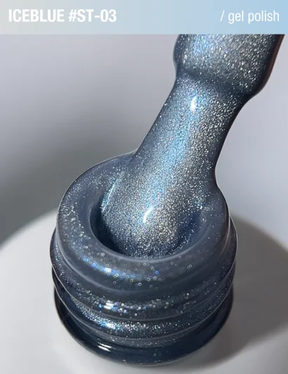 Гель-лак котяче око з перламутровим пігментом ADORE Gel Polish Satin Cat&rsquo;s Eye "ST" №03 iceblue, 12 мл 