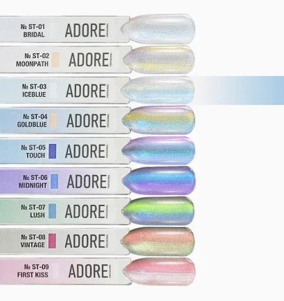 Гель-лак котяче око з перламутровим пігментом ADORE Gel Polish Satin Cat&rsquo;s Eye "ST" №03 iceblue, 12 мл 