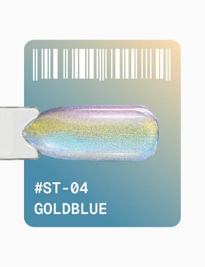 Гель-лак котяче око з перламутровим пігментом ADORE Gel Polish Satin Cat&rsquo;s Eye "ST" №04 goldblue, 12 мл 