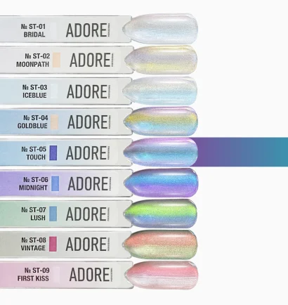 Гель-лак котяче око з перламутровим пігментом ADORE Gel Polish Satin Cat&rsquo;s Eye "ST" №05 touch, 12 мл 