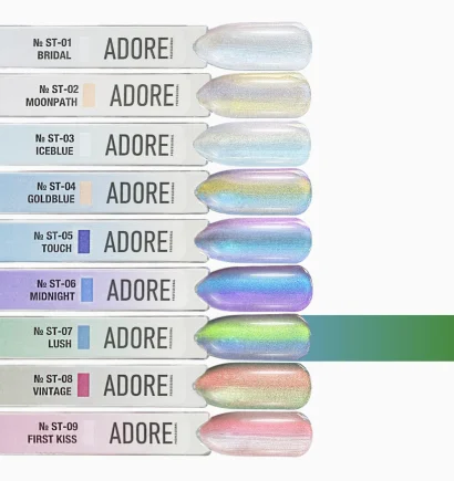 Гель-лак котяче око з перламутровим пігментом ADORE Gel Polish Satin Cat&rsquo;s Eye "ST" №07 lush, 12 мл 