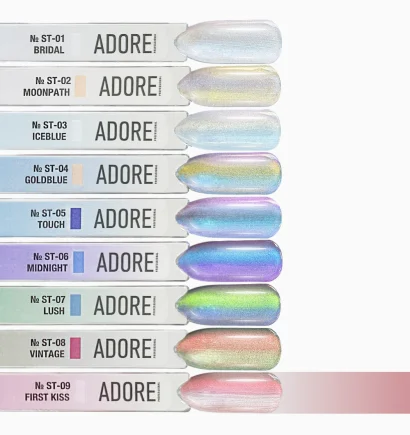 Гель-лак котяче око з перламутровим пігментом ADORE Gel Polish Satin Cat&rsquo;s Eye "ST" №09 first kiss, 12 мл 